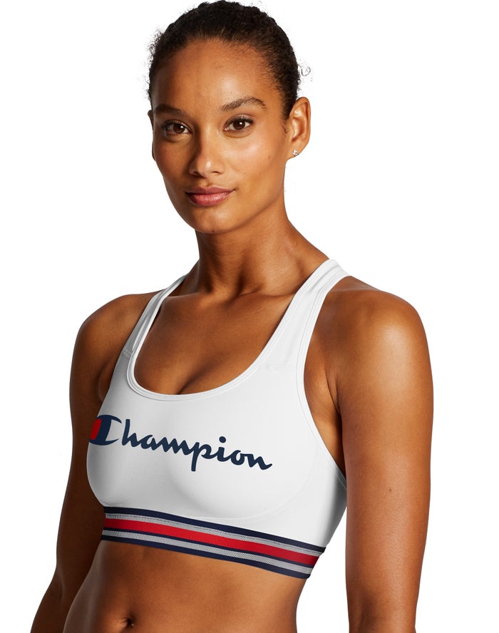 Champion The Absolute Workout Script Logo Sport Bh Dames - Wit - Belgie 4560ZNCKR